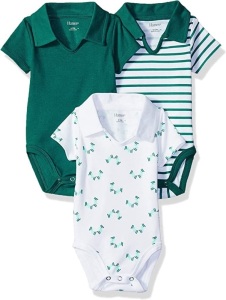 Case of (22) Hanes Ultimate Baby Flexy 3 Pack Short Sleeve Polo Bodysuits, 18-24M