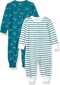 Case of (25) Hanes Ultimate Baby Flexy 2 Pack Sleep and Play Suits, 0-6M 