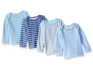 Case of (24) Hanes Ultimate Baby Flexy 4 Pack Long Sleeve Crew Tees, 12-18M  