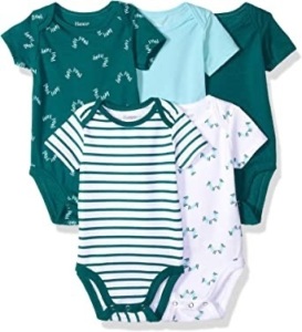 Case of (29) Hanes Ultimate Baby Flexy 5 Pack Short Sleeve Bodysuits, 0-6M  