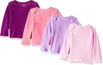 Case of (22) Hanes Ultimate Baby Flexy 4 Pack Long Sleeve Crew Tees, 18-24M