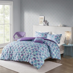 MiZone Metallic Printed Duvet Cover Set, Twin 