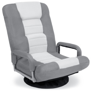 Gaming Floor Chair w/ 360-Degree Swivel, Armrest, Adjustable Backrest 