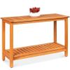 2-Shelf Wooden Console Table Storage Organizer w/ Natural Finish - 48in 