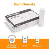 Coastwide Professional&trade; 56 Gal. Trash Bags, High Density, 16 Mic., Natural, 25 Bags/Roll, 8 Rolls (CW18205)