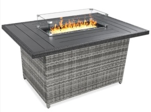 Wicker Propane Fire Pit Table, 50,000 BTU - 52in