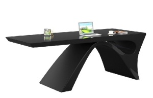 Modern Rectangular Office Desk with Pedestal Base