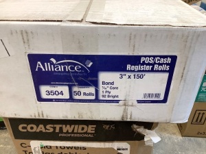 Alliance POS/ Cash Register Rolls, 3"x150'  50 Rolls