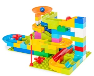 97-Piece Kids Create Your Own Marble Maze Run Racetrack Puzzle Game