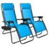 Set of 2 Adjustable Zero Gravity Patio Chair Recliners w/ Cup Holders&nbsp;