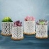 Lot of (2) Dervell Succulent Planters with Drainage, Geometric Patterned, 4 Pack - Appear New&nbsp;