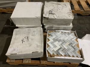 Lot of (6) Boxes of 12" x 12" Mosaic Tile Backsplash, 10pc/box - Damage Possible d/t Shipping & Storage