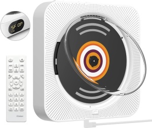 Wall Mount CD Player with Dust Cover/Remote Control, LED Screen