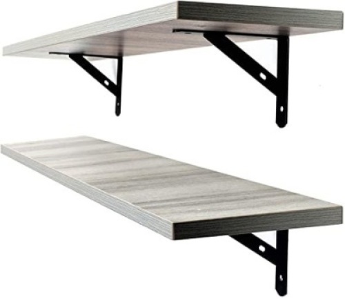 AWX Floating Shelves with Wall Anchors, Set of 2 - Appears New with Damaged Box&nbsp;