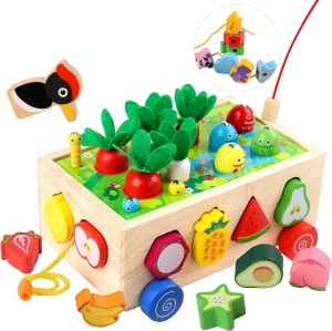 Toddler Wooden Educational Shape Sorting Truck Toy