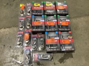 Lot of (18) Satin Nickel Door Handles - Different Styles 
