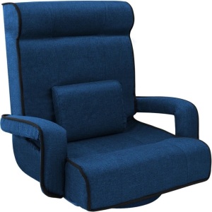Oversized Swivel Gaming Floor Chair w/ Armrest, Adjustable Backrest
