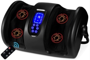 Reflexology Shiatsu Foot Massager w/ High-Intensity Rollers, Remote Control