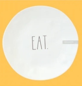 Rae Dunn Set of 4 Melamine "EAT" Dinner Plates