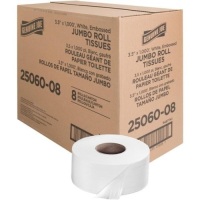 Genuine Joe Jumbo Roll 2-Ply Bath Tissue, 3.5" x 1000', 8 Rolls - New