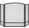 3-Panel Simple Steel Mesh Fireplace Screen w/ Worn Finish - 54.25x30.25in