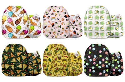 Mama Koala One Size Washable Reusable Pocket Cloth Diapers, 6 Pack with 6 One Size Microfiber Inserts - NEW