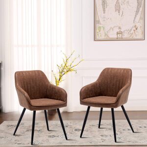 annjoe Faux Leather Accent Chair (Set of 2)