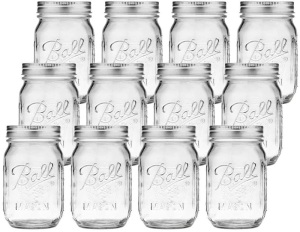 Tebery 12 Pack Ball Mason Jars 12 oz, Canning Glass Jars with Lids - NEW 