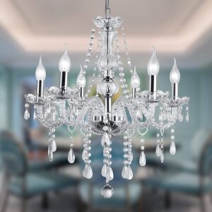 Silver Color Luxurious Candle Crystal Chandelier