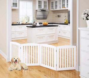 Wooden Freestanding Foldable Pet Gate