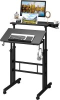 Klvied Mobile Standing Desk with Cup Holder