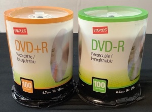 Staples DVD+R 100pk & DVD-R 100pk
