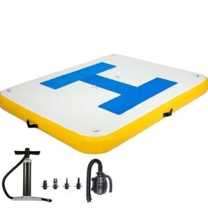 VEVOR Floating Inflatable Dock Platform 6-8 People w/ Electric Air Pump 10' x 8' 