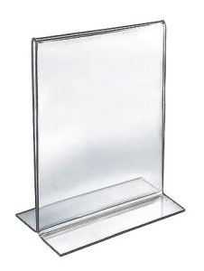 Box of 10 Clear Acrylic Sign Holders, 8.5" x 11"