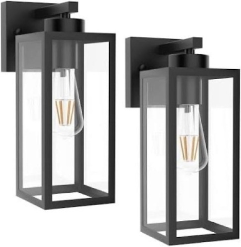 Outdoor Wall Lantern 2 Pack Black Exterior Wall Sconce