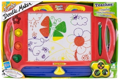 Jumbo Doodle Maker Multicolor Magnetic Sketcher with 4 Stamps and Drawing Pen - NEW