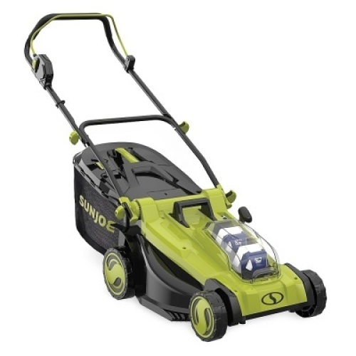 Sun Joe 24V-X2-17LM 48-Volt iON+ Cordless Lawn Mower Kit 17in 2 x 4.0-Ah Batteries, Dual Port Charger and Collection Bag - Appears New&nbsp;