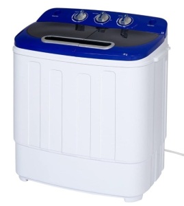 Portable Compact Mini Twin Tub Washing Machine And Spin Cycle W/ Hose, 13lbs. Capacity