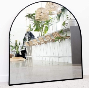 Black Arched Mirror, 33" x 31"