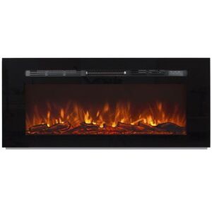 1500W 50in Heat Adjustable In-Wall Recessed Electric Fireplace Heater w/ Remote Control