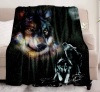 Fleece Throw Blanket, 50x60" (Wolf)