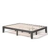 Queen Size 14 in Wooden Bed Frame Mattress Platform Espresso