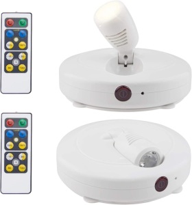 Set of (2) Wireless LED Spotlights with Remote