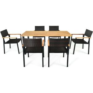 7 Piece Outdoor Patio Dining Table & Chair Set 