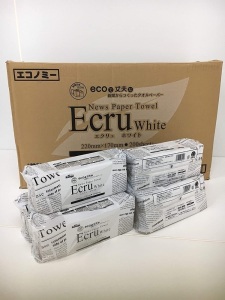 Case of Ecru White News Paper Towels, 42 Packs - NEW