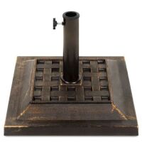 26lb Steel Square Patio Umbrella Base Stand, Basketweave Pattern&nbsp;