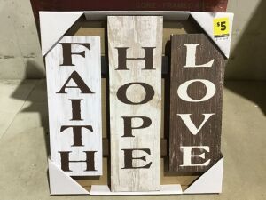 Case of (6) Faith Hope Love Wall Plaque