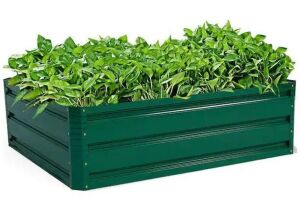 40 in. x 32 in. Dark Green Steel Raised Bed Vegetable Flower Plant Garden