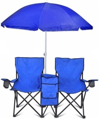 Double Folding Chair w/ Removable Umbrella