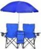 Double Folding Chair w/ Removable Umbrella